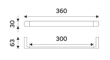 NIMCO MAYA držák ručníku 360 mm, černá MAC 29035-90 Technický nákres