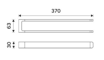 NIMCO MAYA držák ručníků 370 mm, dvojramenný, bílá MAB 29098-05 Technický nákres