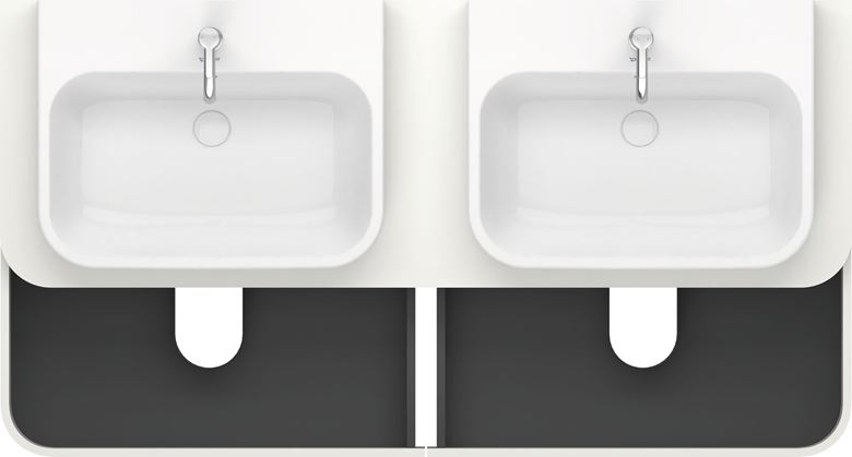 DURAVIT HAPPY D.2 PLUS skříňka pod umyvadlo 160x40,8x55 cm, 2 zásuvky, Push-open, bílá vysoký lesk HP4974B2222 Obrázek - fotka