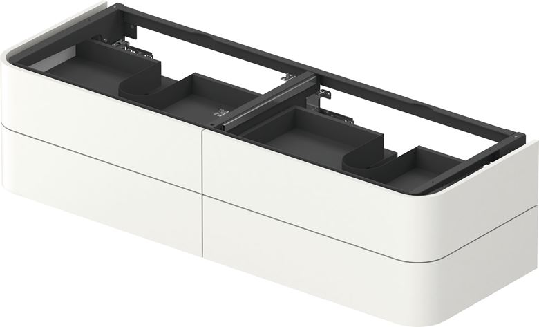 DURAVIT HAPPY D.2 PLUS skříňka pod umyvadlo 160x40,8x55 cm, 2 zásuvky, Push-open, bílá vysoký lesk HP4974B2222 Obrázek - Hlavní obrázek