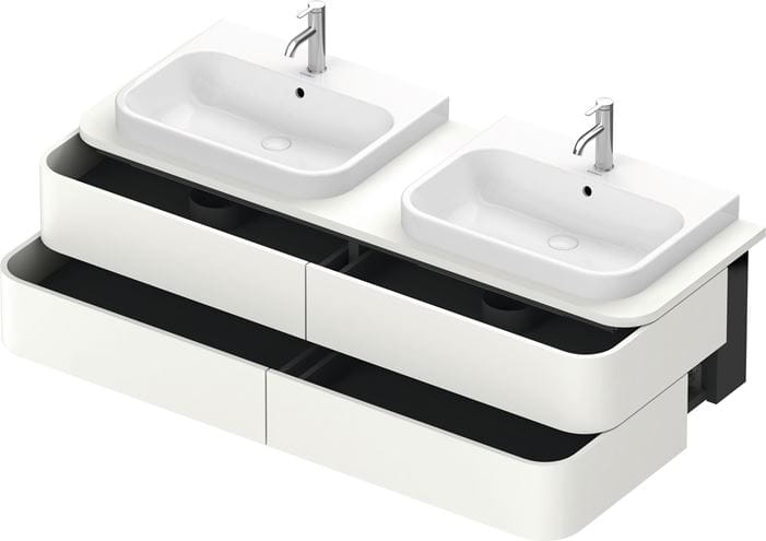 DURAVIT HAPPY D.2 PLUS skříňka pod umyvadlo 160x40,8x55 cm, 2 zásuvky, Push-open, bílá vysoký lesk HP4974B2222 Obrázek - fotka