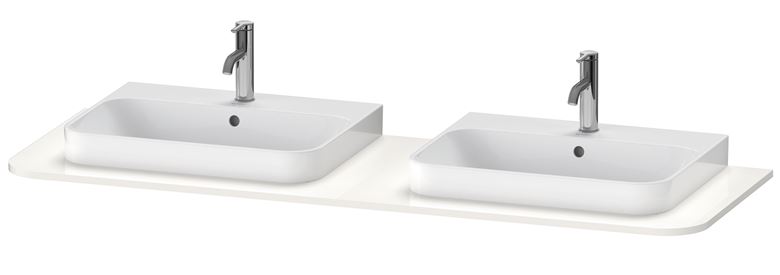 DURAVIT HAPPY D.2 deska pod umyvadlo s 2 výřezy 160x55x1,6 cm, bílá vysoký lesk HP032HB2222 Obrázek - Hlavní obrázek