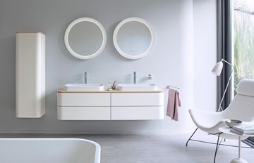 DURAVIT HAPPY D.2 deska pod umyvadlo s 2 výřezy 160x55x1,6 cm, bílá vysoký lesk HP032HB2222 Obrázek - fotka