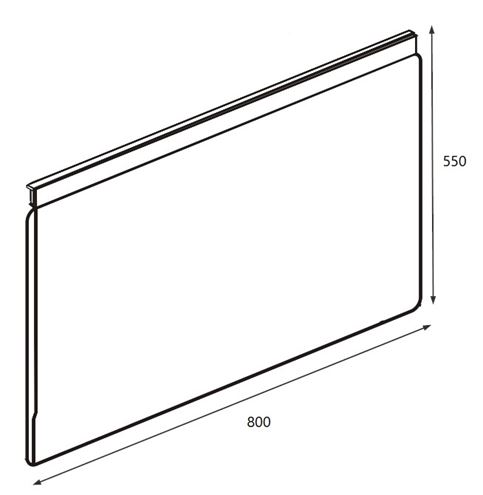 VAGNERPLAST boční panel k vaně 80x55 cm  VPPA08002EP2-04/DR Technický nákres