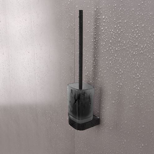 NIMCO NIKAU WC štětka, nástěnná, sklo, černá NKC 30094CN-90 Obrázek - fotka