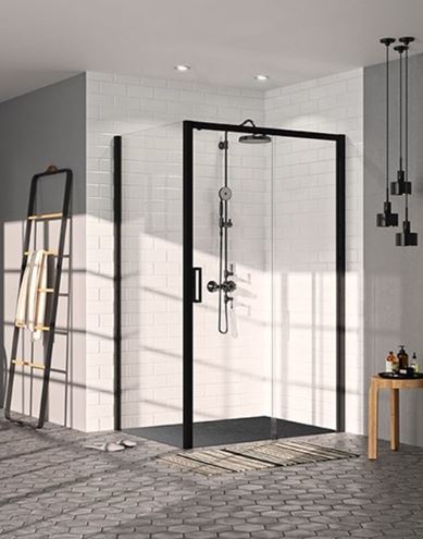 HÜPPE CLASSICS 2 EASY ENTRY BLACK EDITION sprchové dveře 120x200 cm, posuvné, pravé, matná černá/sklo čiré C25609.123.322 Obrázek - Hlavní obrázek