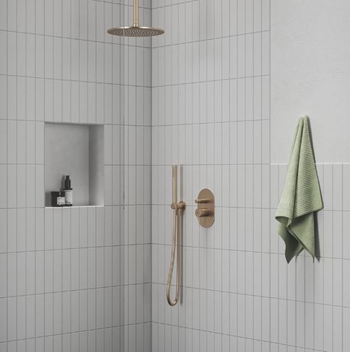 RAVAK CHROME 980.60 horní sprcha pr. 250 mm, růžové kartáčované zlato X07P711 Obrázek - fotka