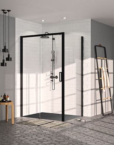 HÜPPE CLASSICS 2 EASY ENTRY BLACK EDITION sprchové dveře 120x200 cm, posuvné, levé, matná černá/sklo čiré C25309.123.322 Obrázek - Hlavní obrázek