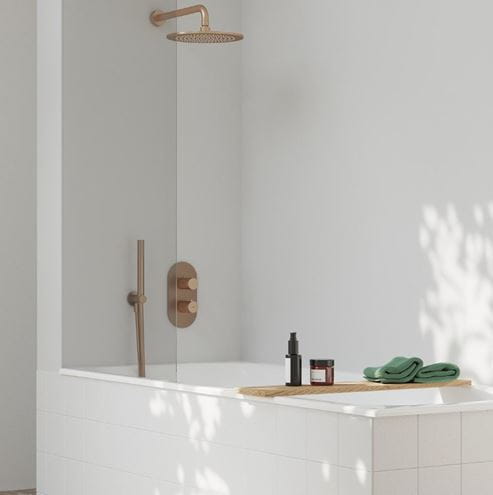 RAVAK 702.61 sprchové rameno 351 mm, nástěnné, růžové kartáčované zlato X07P712 Obrázek - fotka