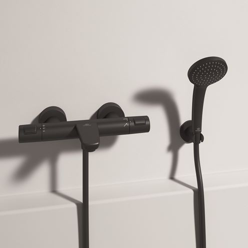 IDEAL STANDARD IDEALRAIN nástěnný držák ruční sprchy, matná černá  BC806XG Obrázek - fotka