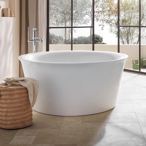 DURAVIT WHITE TULIP vanová baterie na podlahu, se sprchovou soupravou, chrom WT5250000010 Obrázek - fotka