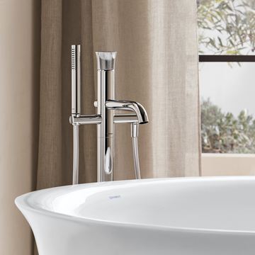 DURAVIT WHITE TULIP vanová baterie na podlahu, se sprchovou soupravou, chrom WT5250000010 Obrázek - fotka