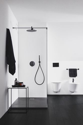 IDEAL STANDARD IDEALRAIN držák ruční sprchy s připojením na vodu, matná černá  BC807XG Obrázek - fotka