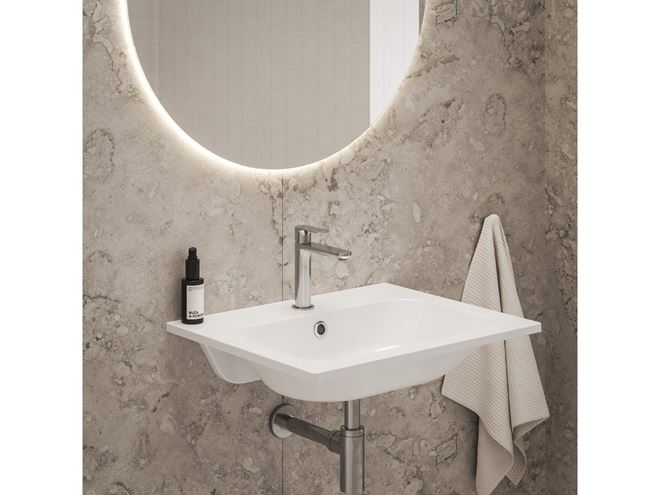 RAVAK CHROME SLIM umyvadlo 70 cm, s otvorem pro baterii a přepadem, litý mramor XJG01170001 Obrázek - fotka