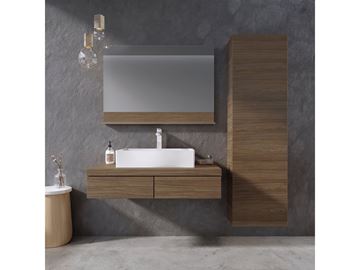 RAVAK FORMY SB 46 vysoká skříňka 46x27x160 cm, 1 dvířka, ořech X000001262 Obrázek - fotka