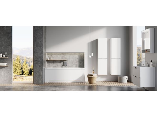RAVAK CLASSIC II SB vysoká skříňka 40x26x160 cm, 2 dvířka, panty vlevo, lesklá bílá X000001472 Obrázek - fotka