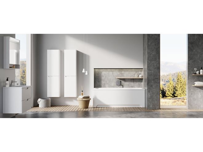 RAVAK CLASSIC II SB vysoká skříňka 40x26x160 cm, 2 dvířka, panty vpravo, lesklá bílá X000001474 Obrázek - fotka