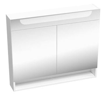 RAVAK CLASSIC II zrcadlová skříňka 80x76x14 cm, osvětlení, MDF, lesklá bílá