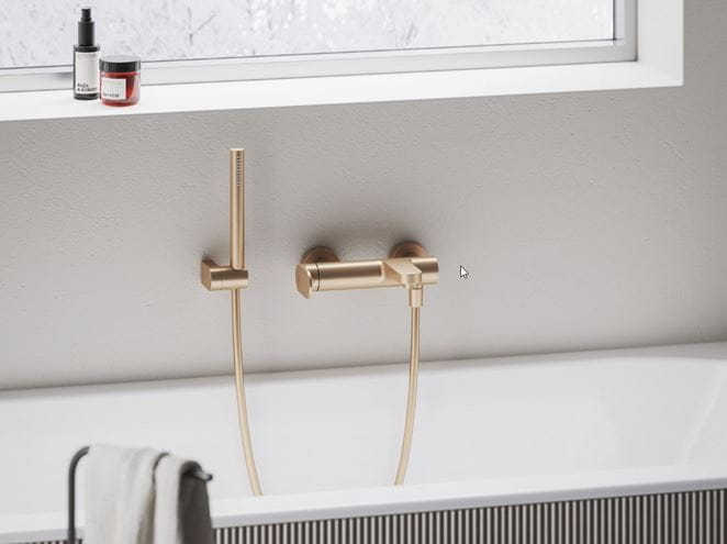 RAVAK ELEGANTA EL 022.60RGB vanová nástěnná baterie, s přepínačem, růžové kartáčované zlato X070367 Obrázek - fotka