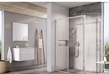 RAVAK BLIX SLIM BLSPS 80 boční stěna 80x195 cm, lesklý chrom/čiré sklo X9BM40C00Z1 Obrázek - fotka