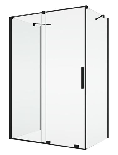 RONAL AMALIA D35F1 boční stěna 90x200 cm, matná černá/čiré sklo D35F1 090 06 07 Obrázek - fotka