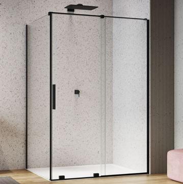 RONAL AMALIA D35F1 boční stěna 90x200 cm, matná černá/čiré sklo D35F1 090 06 07 Obrázek - fotka