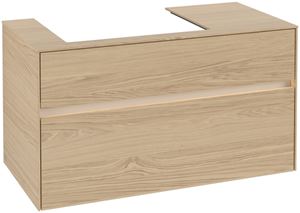 VILLEROY & BOCH COLLARO skříňka pod umyvadlo 100x50x54,8 cm, 2 zásuvky, s osvětlením, Nordic Oak