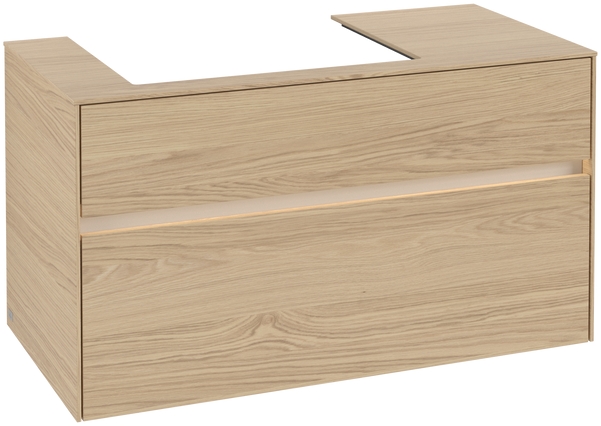 VILLEROY & BOCH COLLARO skříňka pod umyvadlo 100x50x54,8 cm, 2 zásuvky, s osvětlením, Nordic Oak C017B0VJ Obrázek - Hlavní obrázek