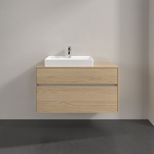 VILLEROY & BOCH COLLARO skříňka pod umyvadlo 100x50x54,8 cm, 2 zásuvky, s osvětlením, Nordic Oak C017B0VJ Obrázek - fotka