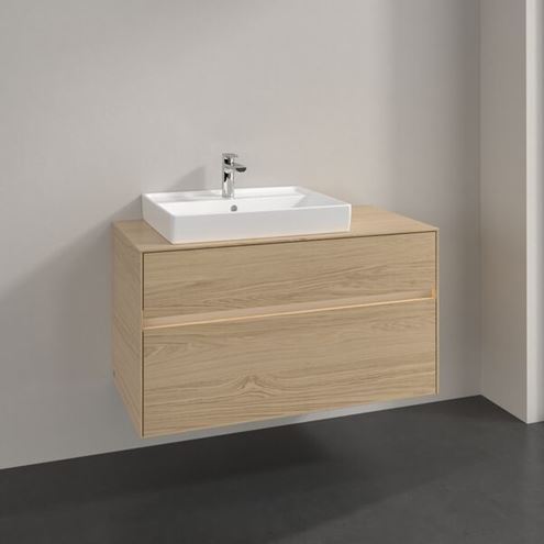 VILLEROY & BOCH COLLARO skříňka pod umyvadlo 100x50x54,8 cm, 2 zásuvky, s osvětlením, Nordic Oak C017B0VJ Obrázek - fotka
