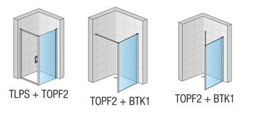 RONAL TOP-LINE S TOPF boční stěna 90x200 cm, aluchrom/čiré sklo TOPF2 090 50 07 Technický nákres
