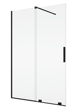 RONAL AMALIA D35S2 sprchové dveře 120x200 cm, posuvné, matná černá/čiré sklo