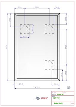 AMIRRO OBSIDIAN zrcadlo 45x65 cm, reverzibilní 712-772 Technický nákres