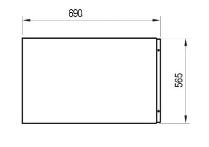 RAVAK A 70 boční panel k vaně 69x56,5 cm CZ00110A00 Technický nákres