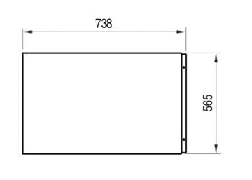 RAVAK A 75 boční panel k vaně 73,8x56,5 cm CZ00130A00 Technický nákres