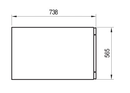 RAVAK A 75 boční panel k vaně 73,8x56,5 cm CZ00130A00 Technický nákres