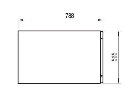 RAVAK A 80 boční panel k vaně 78,8x56,5 cm CZ00140A00 Technický nákres