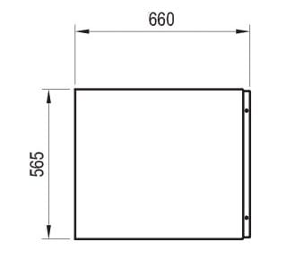 RAVAK CHROME 70 boční panel k vaně 66x56,5 cm CZ72110A00 Technický nákres