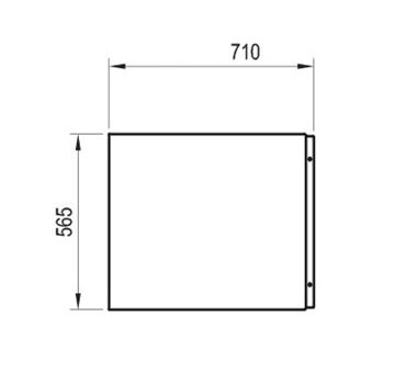 RAVAK CHROME 75 boční panel k vaně 71x56,5 cm CZ74130A00 Technický nákres