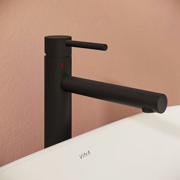 VITRA ORIGIN umyvadlová stojánková baterie, s odtokovou soupravou, matná černá A4256936WTC Obrázek - fotka