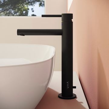 VITRA ORIGIN umyvadlová stojánková baterie, s odtokovou soupravou, matná černá A4256936WTC Obrázek - fotka