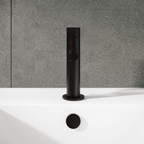 VITRA ORIGIN umyvadlová stojánková baterie, s odtokovou soupravou, matná černá A4256836WTC Obrázek - fotka