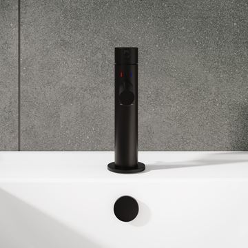 VITRA ORIGIN umyvadlová stojánková baterie, s odtokovou soupravou, matná černá A4256836WTC Obrázek - fotka