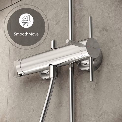 VITRA ORIGIN vanová nástěnná baterie, s přepínačem, lesklá měděná A4261929 Obrázek - fotka