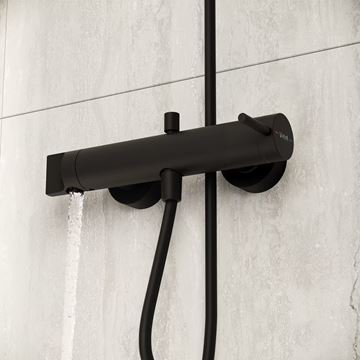 VITRA ORIGIN vanová nástěnná baterie, s přepínačem, matná černá A4261936WTC Obrázek - fotka