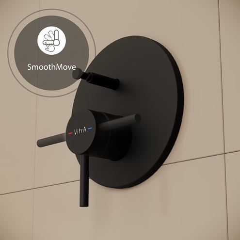 VITRA ORIGIN vanová podomítková baterie, s přepínačem, matná černá A4262036WTC Obrázek - fotka