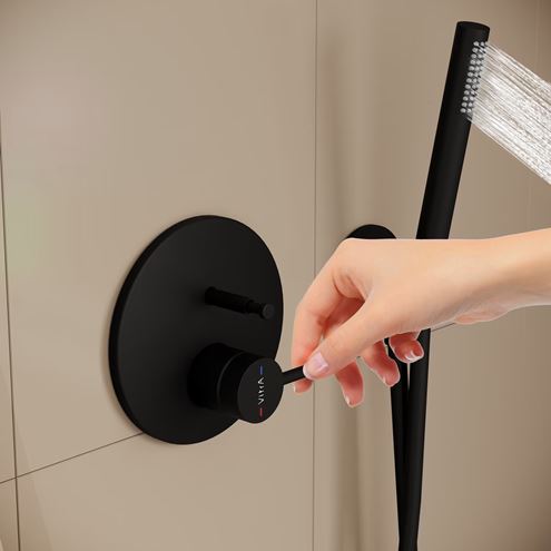 VITRA ORIGIN vanová podomítková baterie, s přepínačem, matná černá A4262036WTC Obrázek - fotka