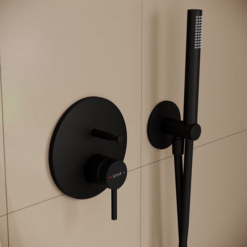 VITRA ORIGIN vanová podomítková baterie, s přepínačem, matná černá A4262036WTC Obrázek - fotka
