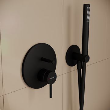 VITRA ORIGIN vanová podomítková baterie, s přepínačem, matná černá A4262036WTC Obrázek - fotka