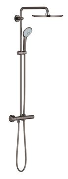 GROHE EUPHORIA SYSTEM 310 sprchový set s termostatickou baterií, horní sprcha, ruční sprcha se 3 proudy, tyč, hadice, hard graphite
